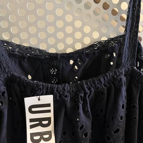 Urban Outfitters Eloise Eyelet Tank Top Size Medium in Navy Blue. NWT - Picture 3 of 11